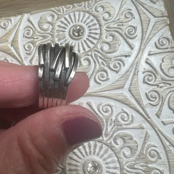 Artisan Modern Wide Chunky Sterling Silver Band Ring Solid Size 9 - Picture 14 of 16